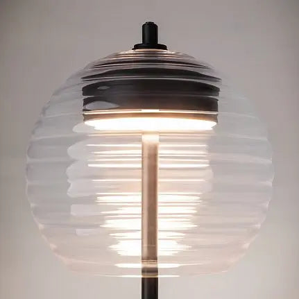 Table Lamp Black Marble Base Embossed Glass Sphere & Elegant Design – Mystic | Maytoni