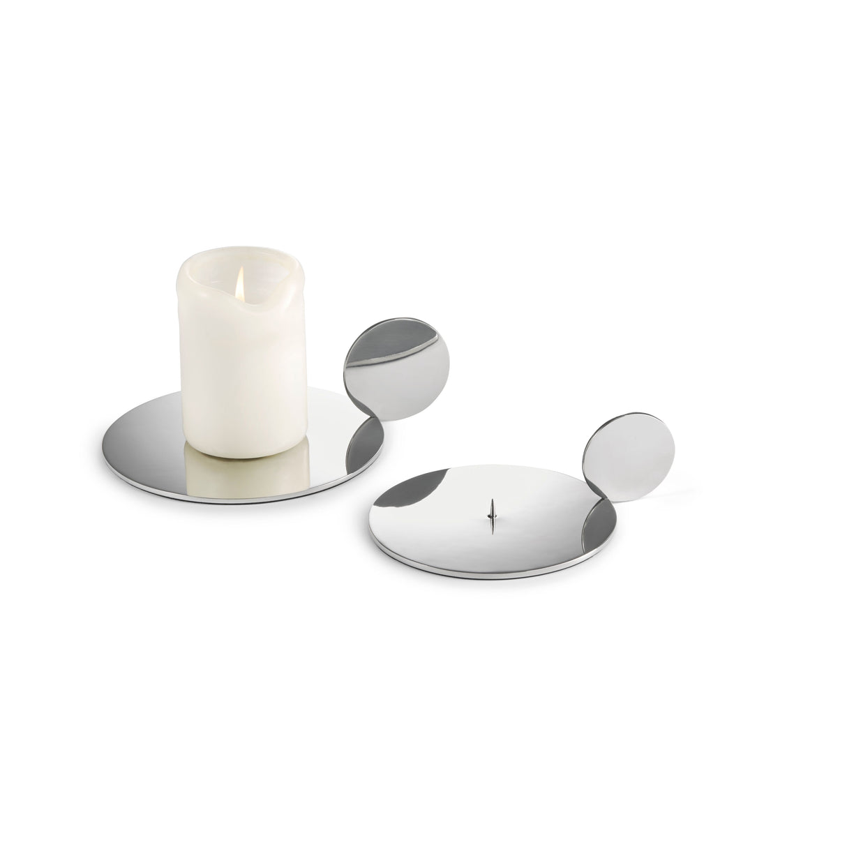 Kerzenhalter aus Edelstahl, Minimalistisches Design, Zentrierdorn für Stumpenkerzen – Radius | Philippi