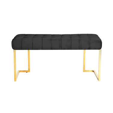 Hocker mit Samtbezug, Knopfheftung & goldenem Edelstahlgestell – Rarity 225 | Kayoom - Esszett Luxury | Stilvolles Wohnen mit Charakter