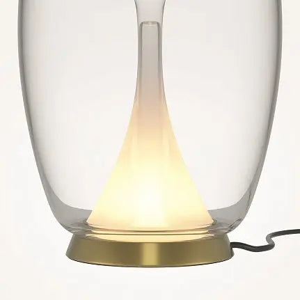 Tischleuchte – Goldfarbenes Aluminium, Klarer Glasschirm, 9 W Leistung, IP20 Schutzart, Ø20 cm - Splash | Maytoni