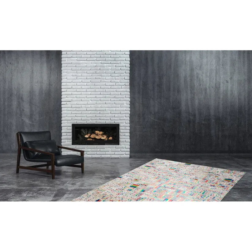 Teppich – Elfenbein Ton, Echtes Leder, Metallfolie 150 cm - Rocket 310 | Kayoom