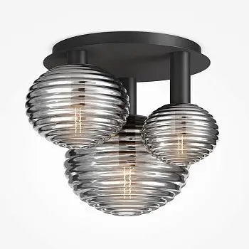 Ceiling light with black metal frame, 3×E14 sockets and 40 W – Reels | Maytoni