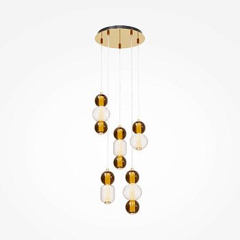 Pendelleuchte im breiten goldfarbenen Ringdesign mit LED dimmbar und höhenverstellbar – Drop | Maytoni - Esszett Luxury | Stilvolles Wohnen mit Charakter
