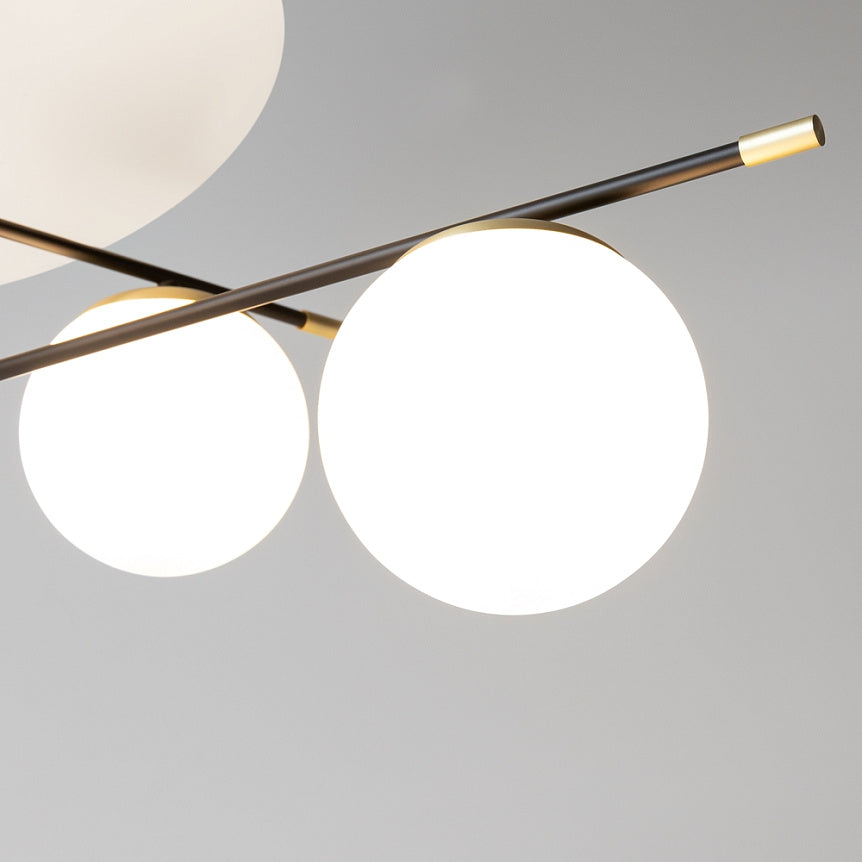 Ceiling light gold-black opal glass shades 6×E14 – MOD048CL-06G | Maytoni