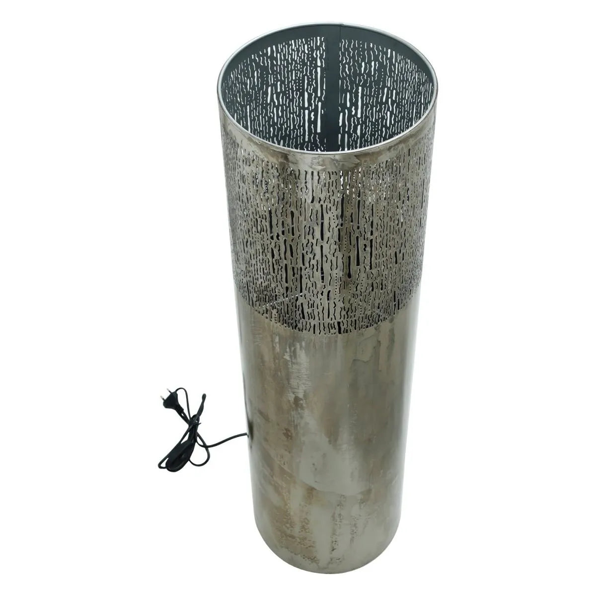 Stehleuchte – Graues Eisen, Antike Optik, Perforiertes Design, M - Shavi | PTMD