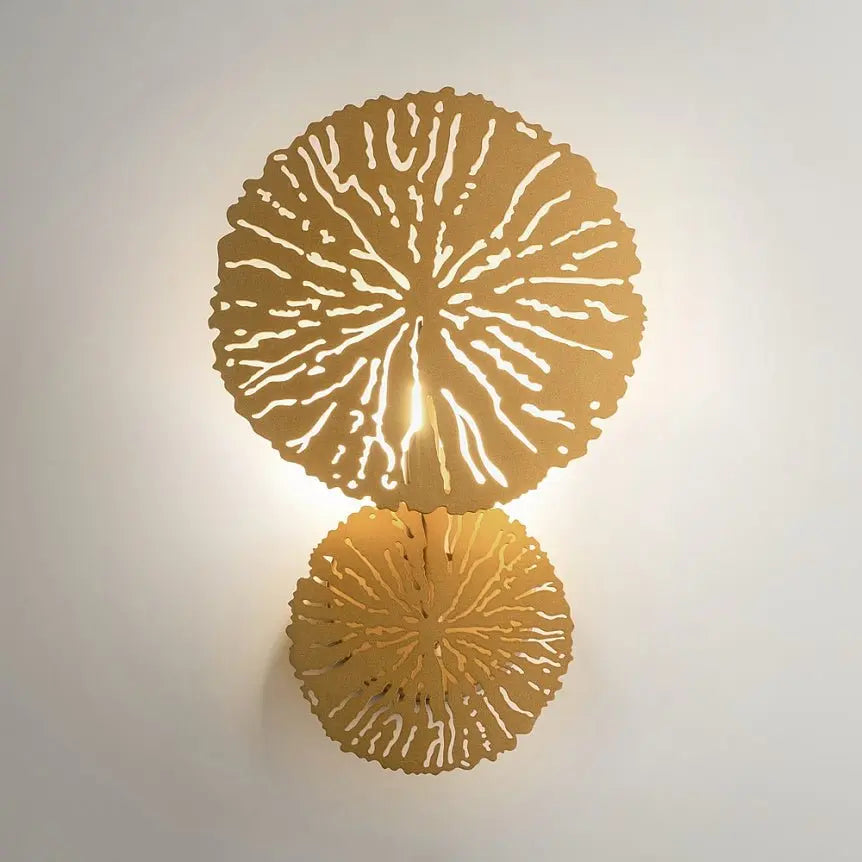 Wall lamp Matte Brass, Metal Frame, Floral Perforated Discs – Lovetann | Maytoni