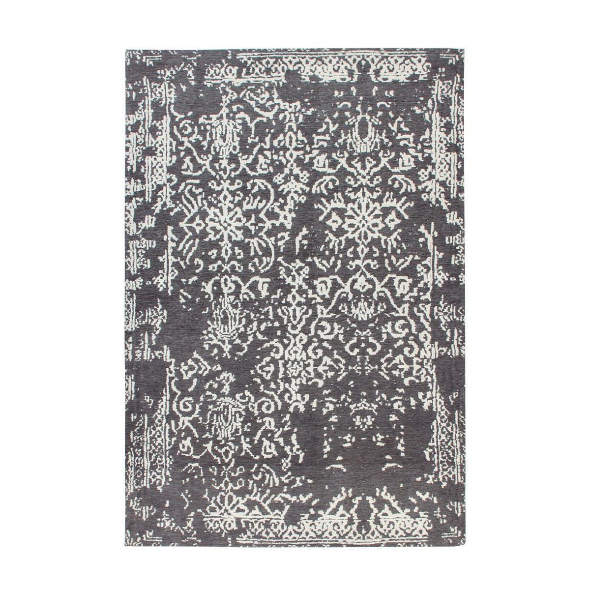 Teppich – Grau Anthrazit, Jacquardgewebe, Baumwollmix 170 cm - River 130 | Kayoom