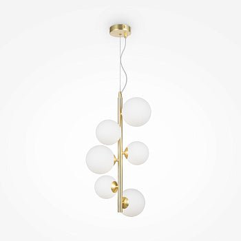 Pendelleuchte mit mattgoldenem Metallrahmen und weißem Glas im modernen Design – Dallas | Maytoni - Esszett Luxury | Stilvolles Wohnen mit Charakter