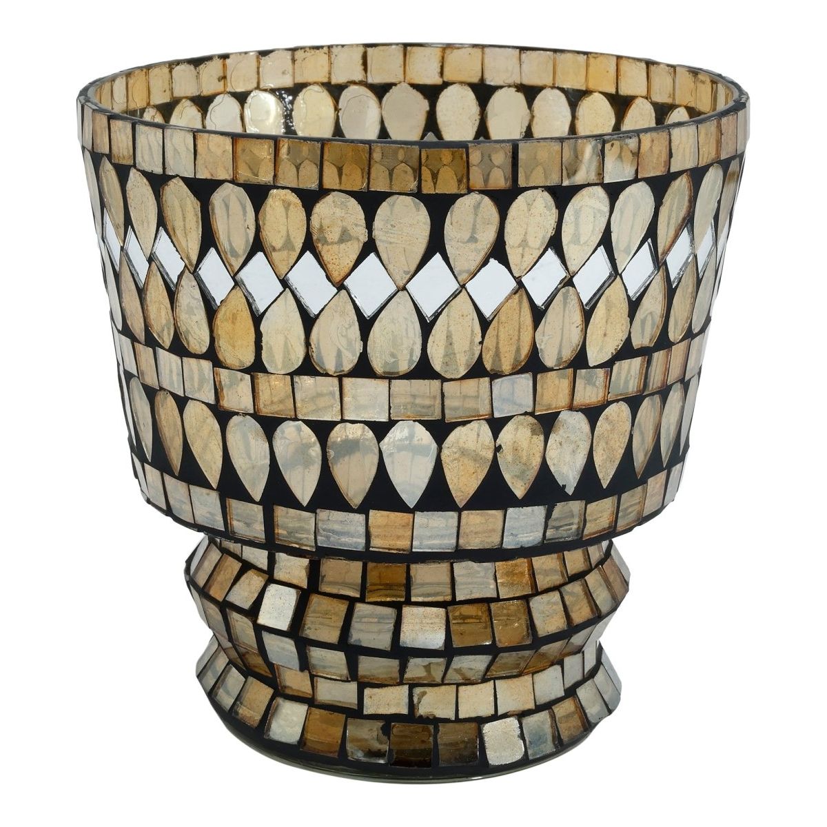 Teelichthalter - Riv Gold glass mosaic 1 von PTMD - Esszett Luxury | Stilvolles Wohnen mit Charakter