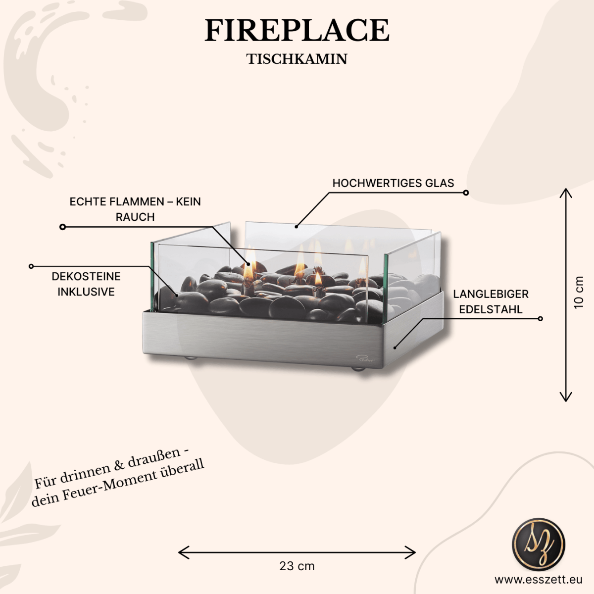 Tischkamin - Fireplace von Philippi - Esszett Luxury | Stilvolles Wohnen mit Charakter