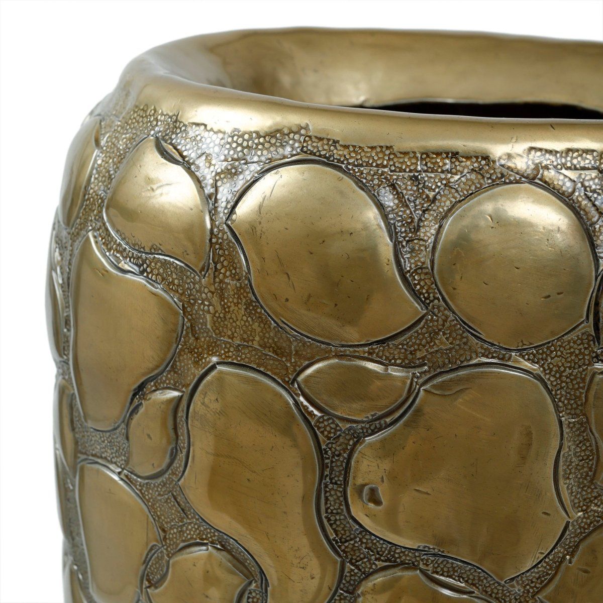 Topf mit Steinmuster - Axis Brass casted alu von PTMD - Esszett Luxury | Stilvolles Wohnen mit Charakter