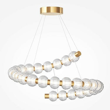 Pendelleuchte Goldfarbener Metallrahmen Gerillte Glaskugeln LED 40 W 3000 K – Amulet | Maytoni - Esszett Luxury | Stilvolles Wohnen mit Charakter