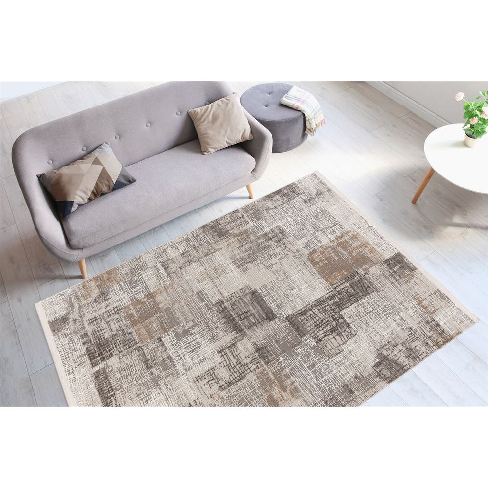 Low-Pile Rug Vintage Design Cotton Back Polypropylene/Polyester Mix – Acropolis 425 | Kayoom