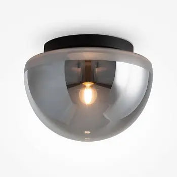 Ceiling Light Black Finish & Decorative Glass Shade - Glassy | Maytoni