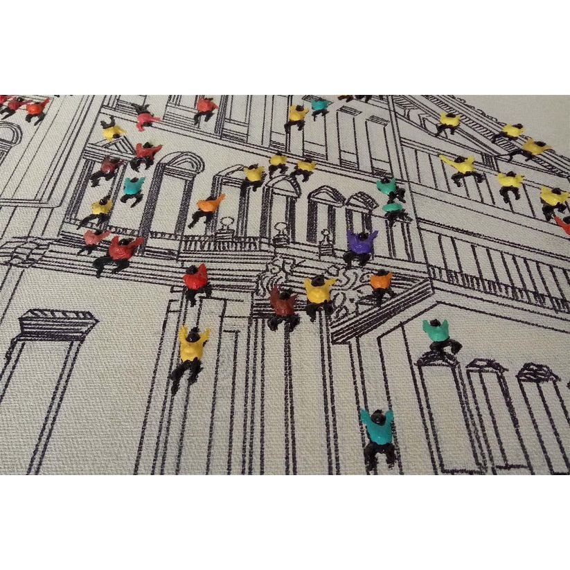 Wanddeko Öl Handgemalt Leinwand Moderner Urbaner Stil – Menschenmenge I | Kayoom - Esszett Luxury | Stilvolles Wohnen mit Charakter