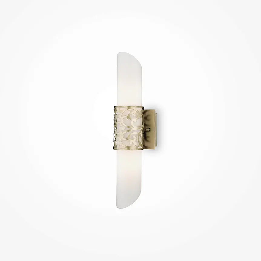 Wall Sconce with Brass Frame and White Glass Diffuser – Venera | Maytoni