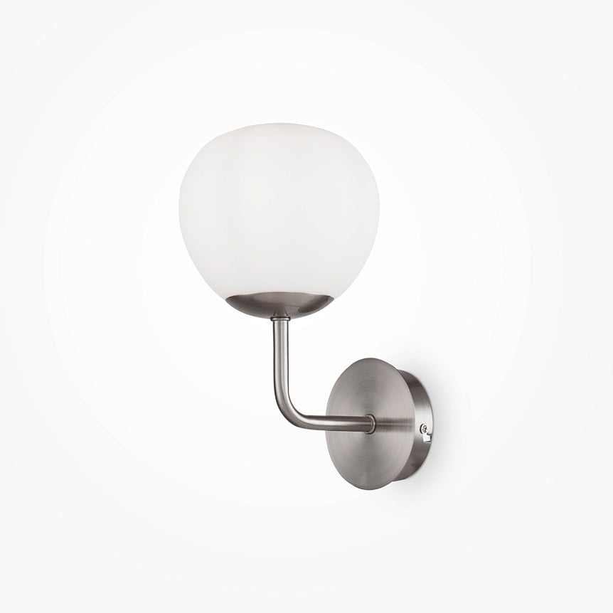 Wall lamp with satin nickel finish and white frosted glass shade – Erich | Maytoni