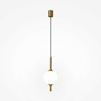 Pendelleuchte mit Messing - Finish und weißer Glasglocke im modernen Design – The Sixth Sense | Maytoni - Esszett Luxury | Stilvolles Wohnen mit Charakter