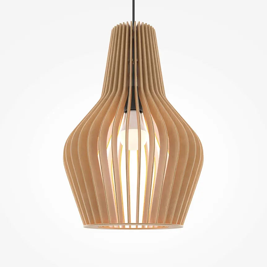 Oak Pendant Lamp 5-Layer Plywood Modern Design & Integrated LED – Roots | Maytoni