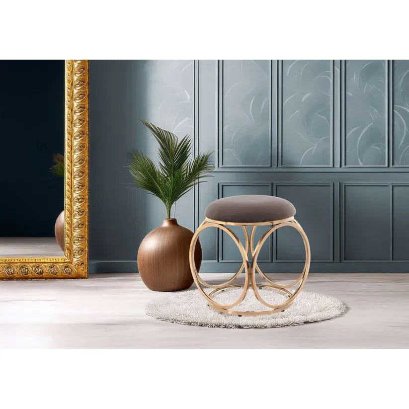 Hocker Samtbezug Edelstahlgestell in Roségold Drehfunktion Stauraum – Whitney 325 | Kayoom - Esszett Luxury | Stilvolles Wohnen mit Charakter