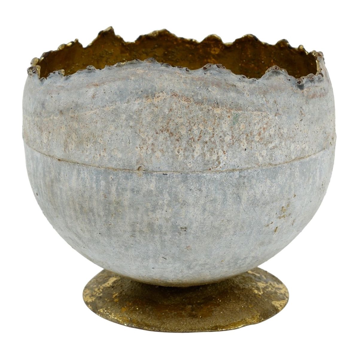 Windlicht - Surry grey iron antique M (Ø 13 cm) von PTMD - Esszett Luxury | Stilvolles Wohnen mit Charakter