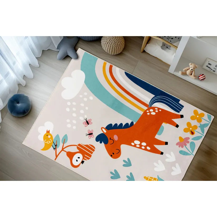 Carpet with cotton backing, easy-care surface and child-friendly motif – Wonder 132 | Kayoom