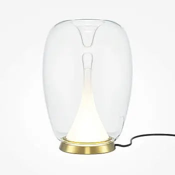 Tischleuchte – Goldfarbenes Aluminium, Klarer Glasschirm, 9 W Leistung, IP20 Schutzart, Ø20 cm - Splash | Maytoni