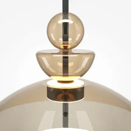 Pendant Light Matt Black Amber Glass-Oval LED 12W 3000K – Bangkok | Maytoni