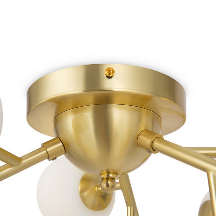 Deckenleuchte – Messing Metall, 12-flammiges Design, Glasschirme - Dallas | Maytoni