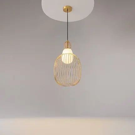 Pendant Lamp Brass-Colored Metal & White Glass Diffuser – Levitation | Maytoni