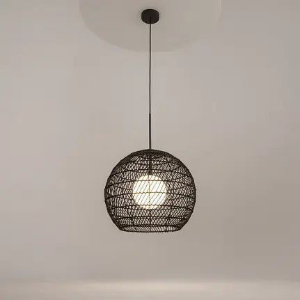 Pendant light black basket shade white glass diffuser & modern design – Cane | Maytoni