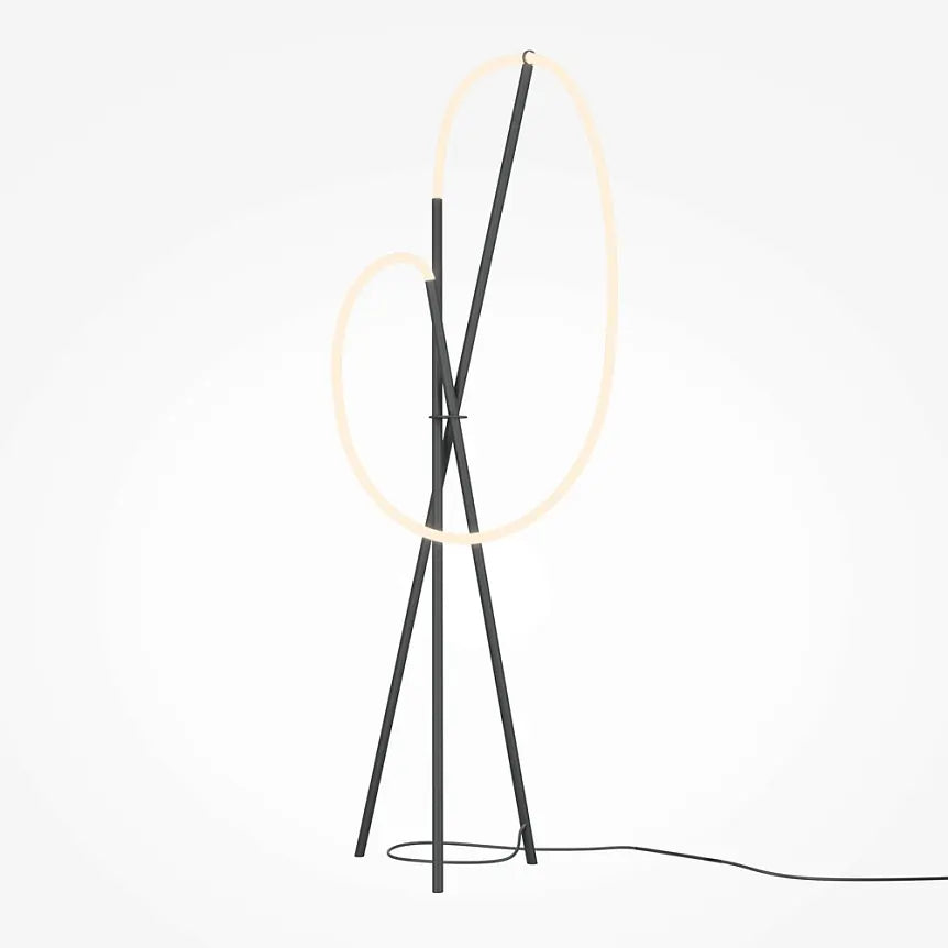 Floor lamp black-gold arch-shaped body with LED - MOD369FL-L36B3K | Maytoni