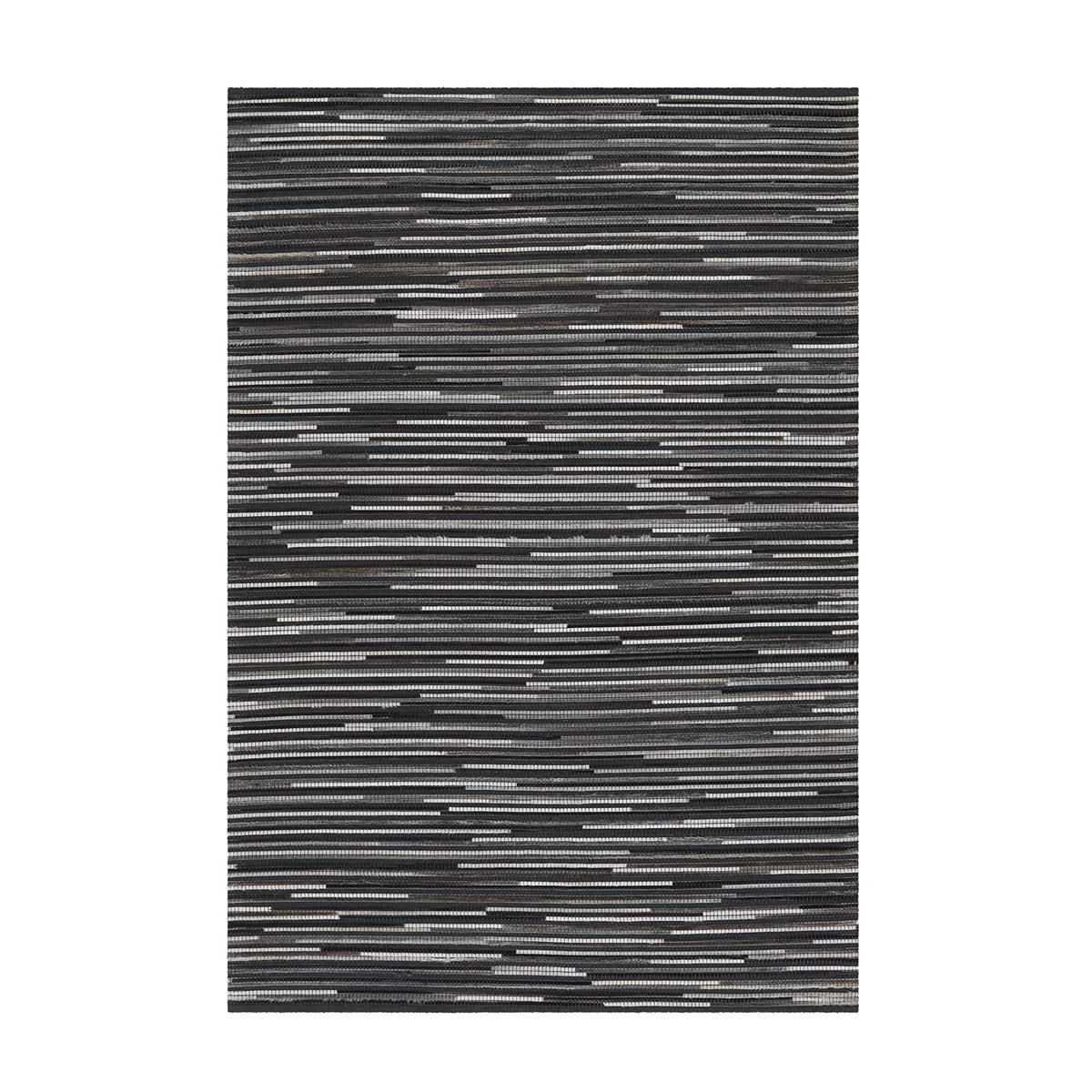 Patchwork-design rug with leather content & easy-care surface – Wild 8023 | Kayoom