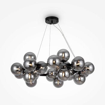 Pendelleuchte mit schwarzem Metallrahmen und rauchfarbenen Glaskugeln im modernen Design – Dallas | Maytoni - Esszett Luxury | Stilvolles Wohnen mit Charakter