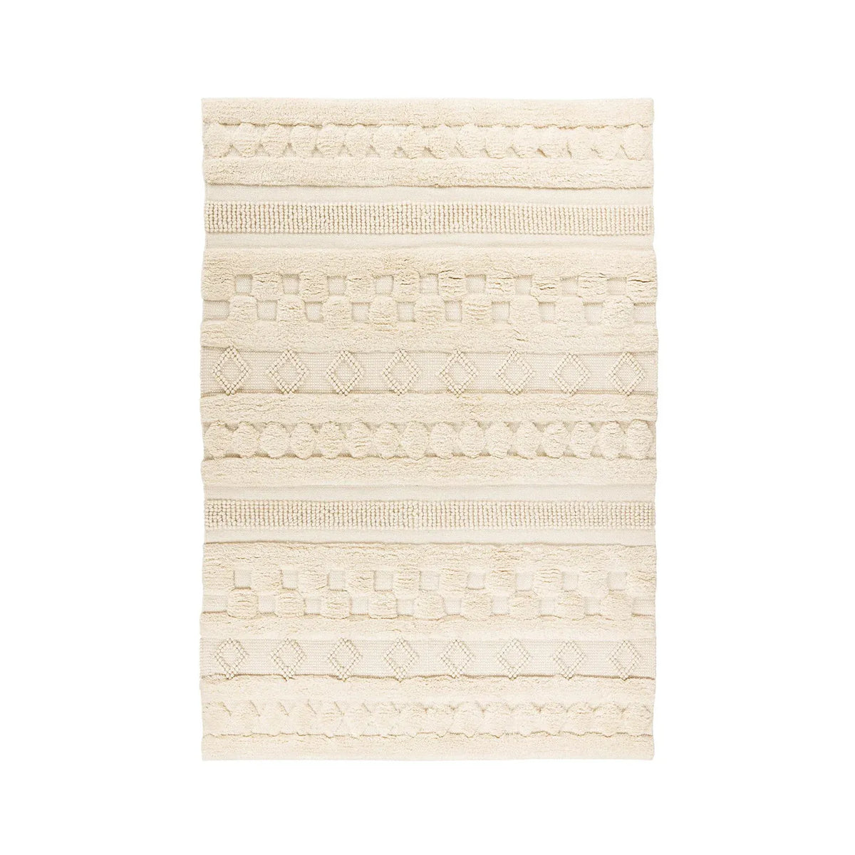 Teppich – Natural Wolle, Weicher Flor, Zeitloses Design, 290 cm - Bohist 125 | Kayoom