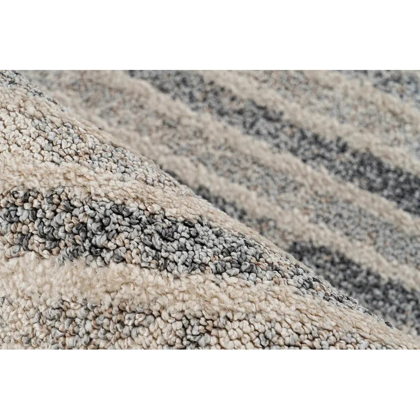 Teppich – Beige Grau, Grafisches Muster, Polypropylen 170 cm - Rhombus 125 | Kayoom