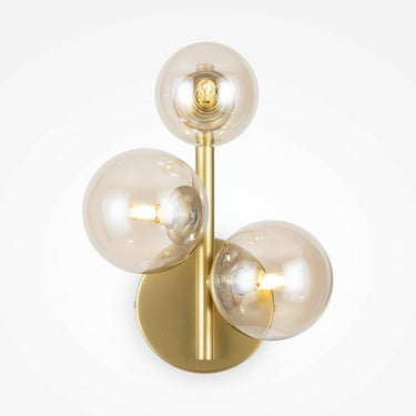 Wandleuchte mit Satin - Gold - Finish und bernsteinfarbenen Glas - Kugeln – Dallas | Maytoni - Esszett Luxury | Stilvolles Wohnen mit Charakter