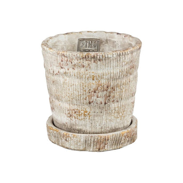 Zementtopf - Zahir Cream 15.0 x 15.0 x 15.0 cm von PTMD - Esszett Luxury | Stilvolles Wohnen mit Charakter