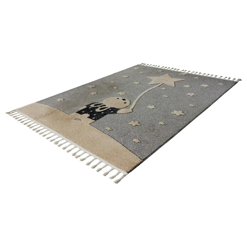 Polypropylene Area Rug, Playful Animal Motif, Short Pile – Modena 418 | Kayoom