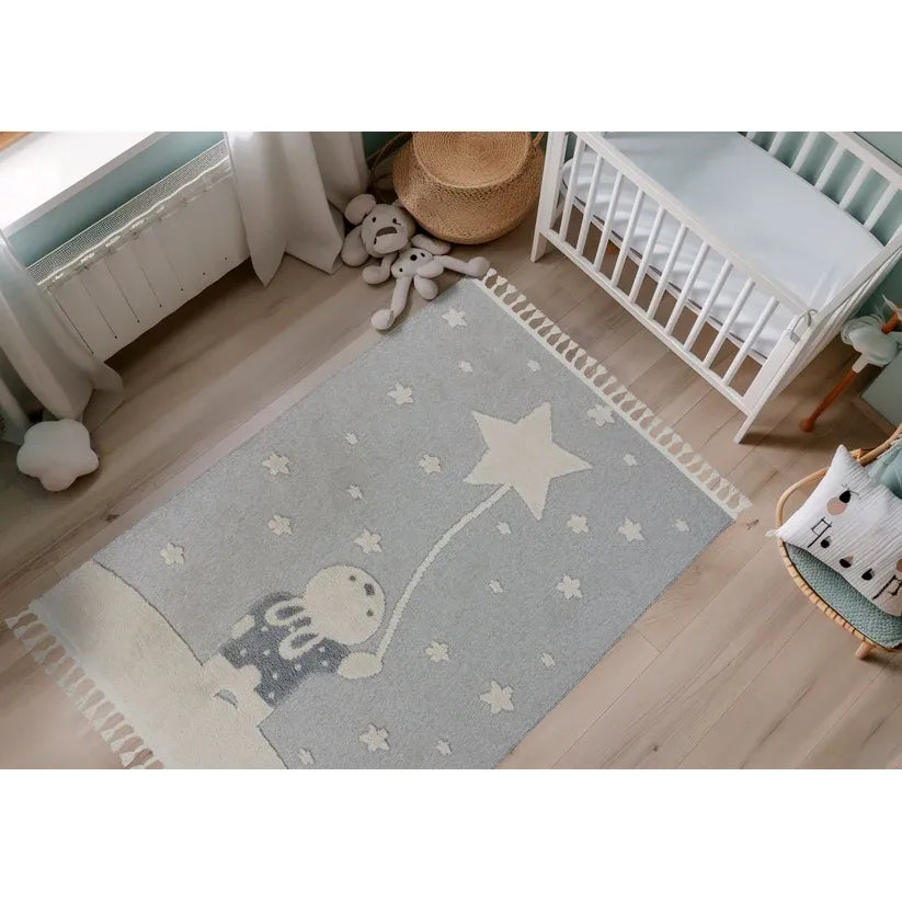 Polypropylene Area Rug, Playful Animal Motif, Short Pile – Modena 418 | Kayoom
