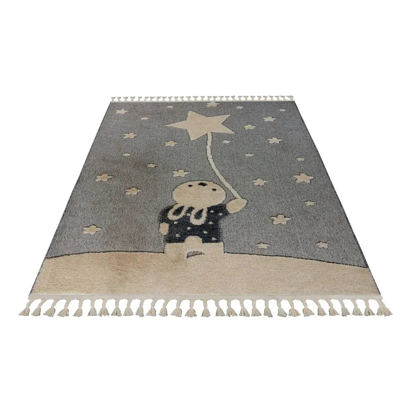 Polypropylene Area Rug, Playful Animal Motif, Short Pile – Modena 418 | Kayoom