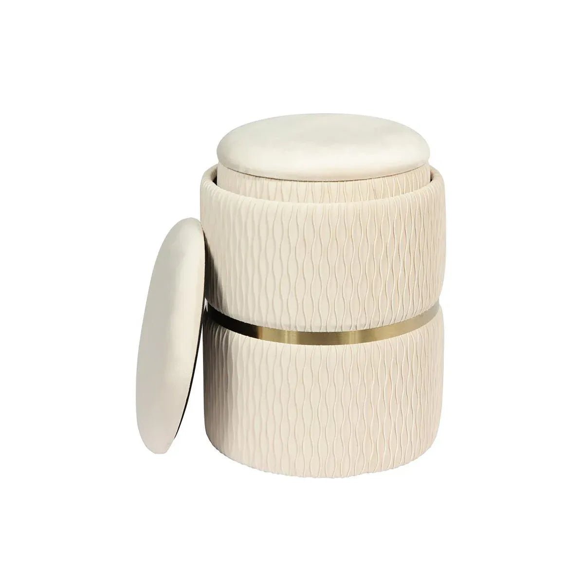 Hocker Samtbezug Stauraum Edelstahlgestell – Zora 425 2er - Set | Kayoom - Esszett Luxury | Stilvolles Wohnen mit Charakter