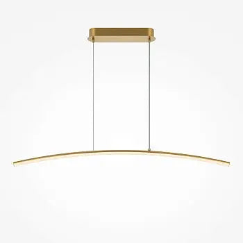 Pendant Lamp Slim Black-Gold Tube Design LED - Curve | Maytoni