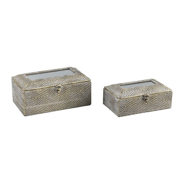 Aufbewahrungsbox mit Deckel - Tavin Antique Gold iron (Set aus 2) von PTMD - Esszett Luxury | Stilvolles Wohnen mit Charakter