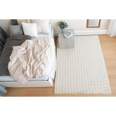Teppich – Cloud-Soft Hochflor Komfort, 3D Tiefen Design, Creme Farbe, 200 x 290 cm - Hailey 125 | Kayoom