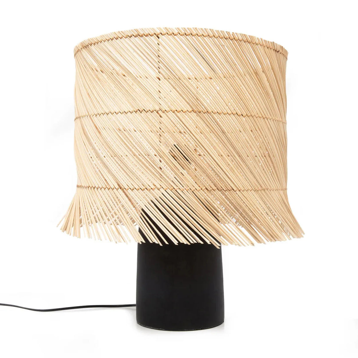 Tischlampenschirm – Pandanmaterial, Geflochtenes Design, Natur Finish - Rattan | Bazar Bizar Antwerp