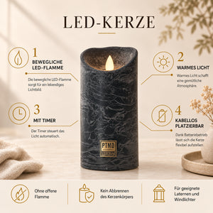 LED Candle M with Moving Flame and Timer Function - Battery Operated | PTMD