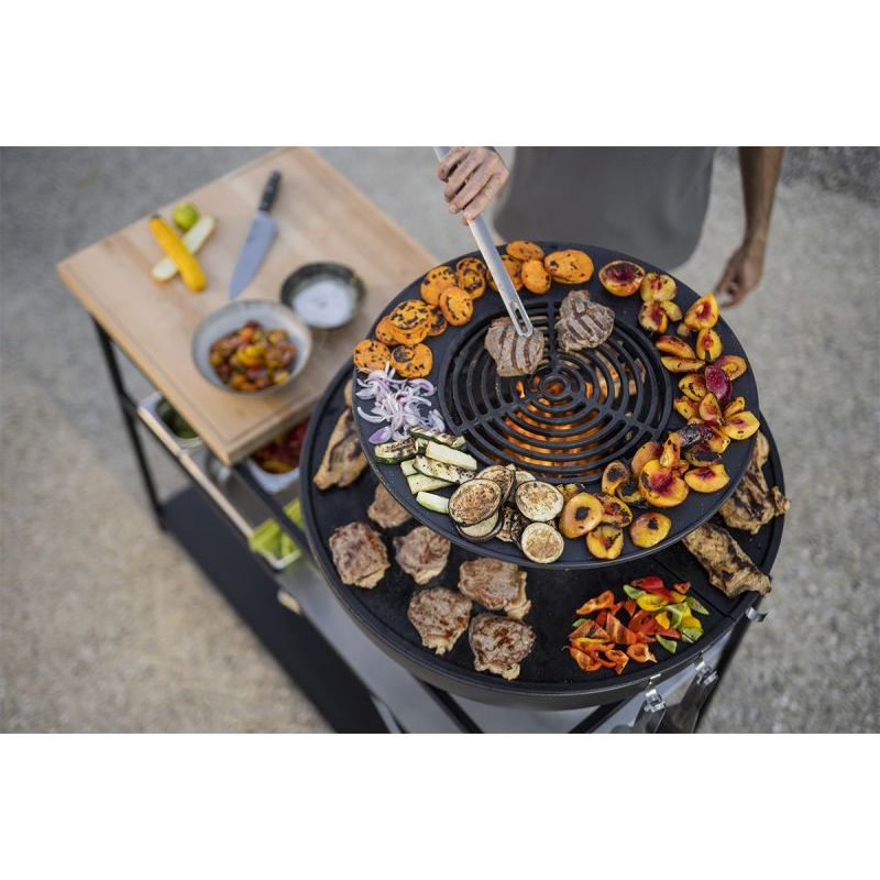 Grillrost – Emailliertes Gusseisen, Höhenverstellbar, Edelstahlgestell - BOWL 70 | höfats