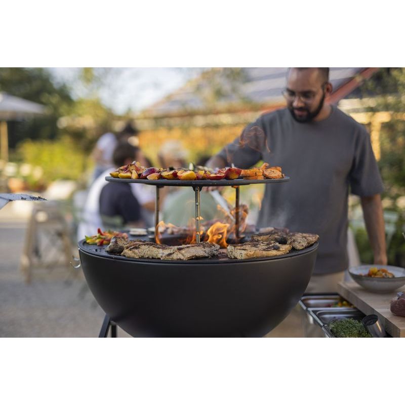 Grillrost – Emailliertes Gusseisen, Höhenverstellbar, Edelstahlgestell - BOWL 70 | höfats