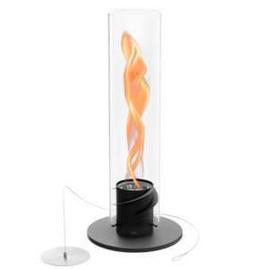 Tischkamin – Rotierende Flamme, Glaszylinder, Edelstahl - Spin | höfats